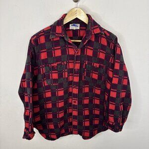 True Vintage 1970's Champion Heavy Cotton Plaid Flannel Button Up Shirt 15 S/M